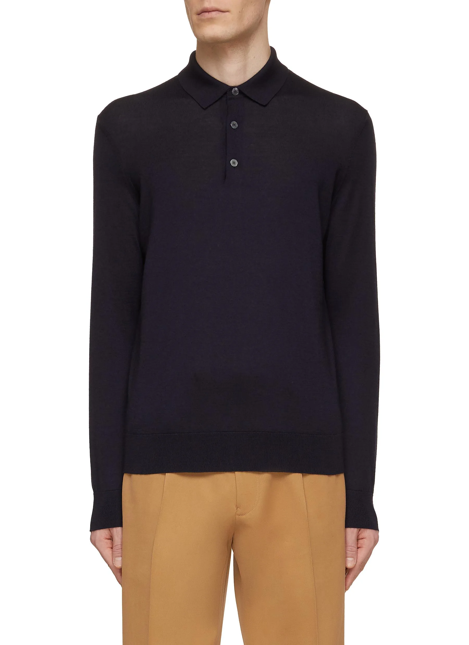 -----------ZEGNA ---- ------------ ----Cashmere Silk Knitted Polo Shirt --