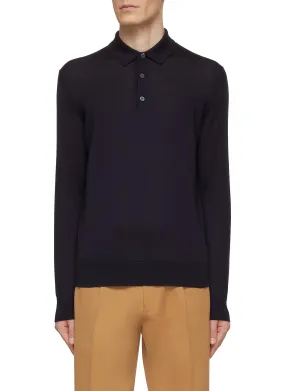 -----------ZEGNA ---- ------------ ----Cashmere Silk Knitted Polo Shirt --