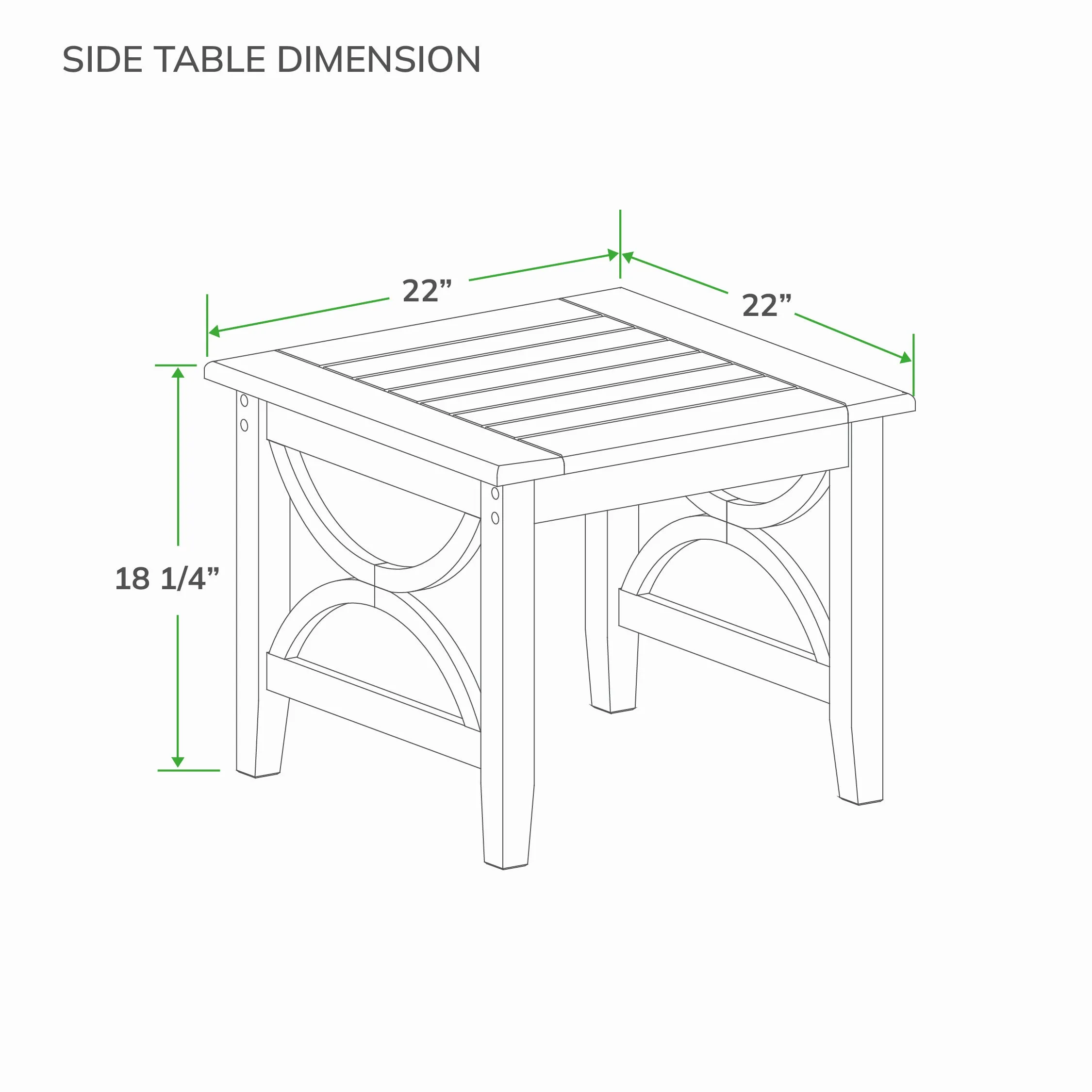 Abbington Weathered Teak Wood Outdoor Side Table