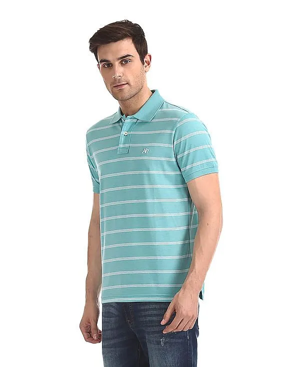 Aeropostale Short Sleeve Striped Polo Shirt