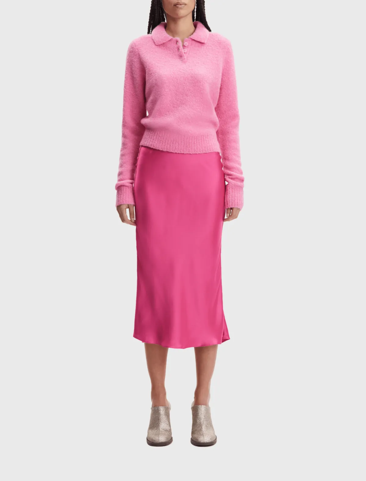 Agneta Midi Skirt - Fandango Pink