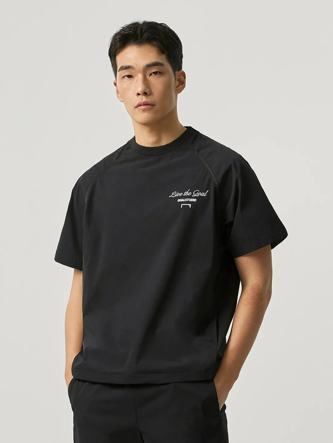 AIR THROUGH SHORT SLEEVE WIND PULLOVER-BLACK