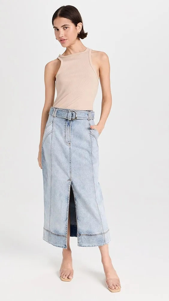 Aje   Embrace Denim Midi Skirt 