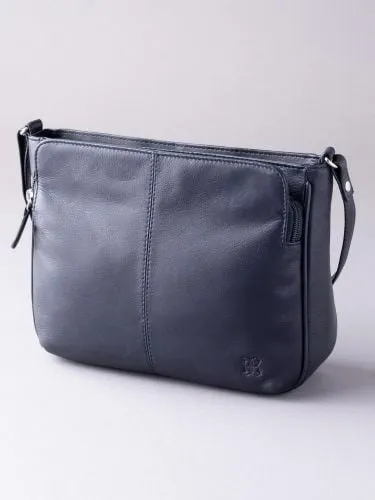 Ambleside Leather Cross Body Bag in Navy