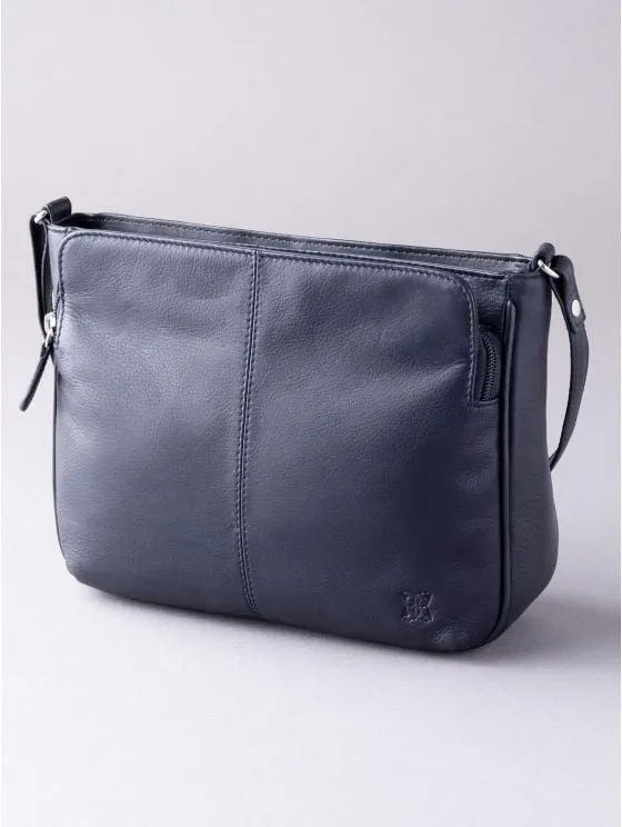 Ambleside Leather Cross Body Bag in Navy