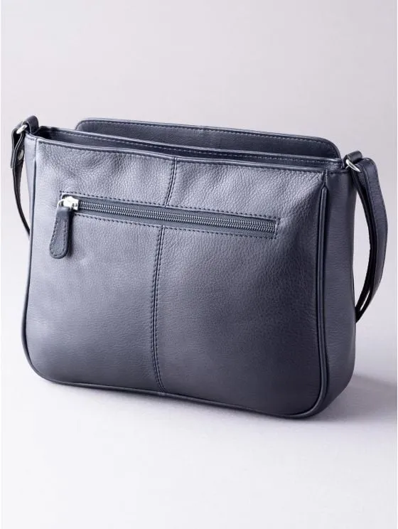 Ambleside Leather Cross Body Bag in Navy