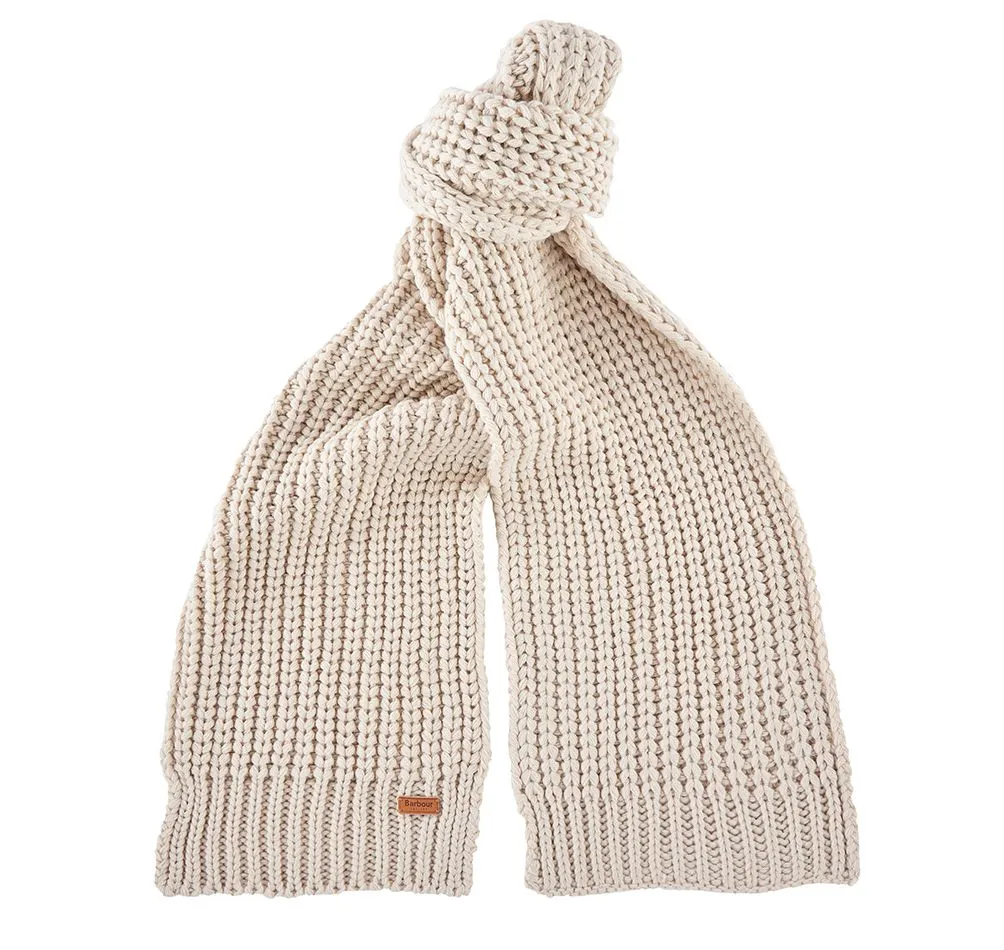 Barbour Saltburn Beanie & Scarf Gift Set LGS0023 Pearl