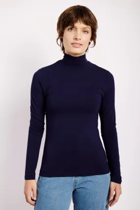 Basic Longsleeve Polo in Navy