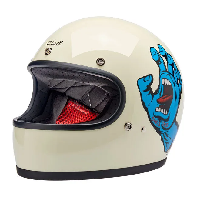 BILTWELL X SANTA CRUZ LIMITED EDITION HANDMADE GRINGO HELMET - GLOSS VINTAGE WHITE