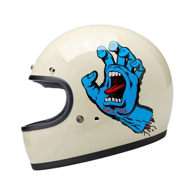 BILTWELL X SANTA CRUZ LIMITED EDITION HANDMADE GRINGO HELMET - GLOSS VINTAGE WHITE