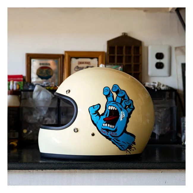 BILTWELL X SANTA CRUZ LIMITED EDITION HANDMADE GRINGO HELMET - GLOSS VINTAGE WHITE