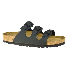 Birkenstock Florida Black Birko-Flor Womens Triple Strap Slip On Sandals - UK 5