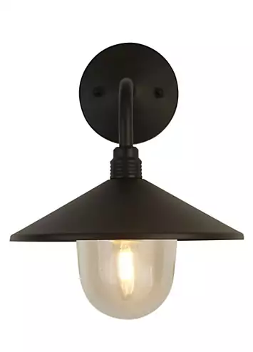 Black Fisherman Outdoor Wall Light with Glass Shade | Kaleidoscope