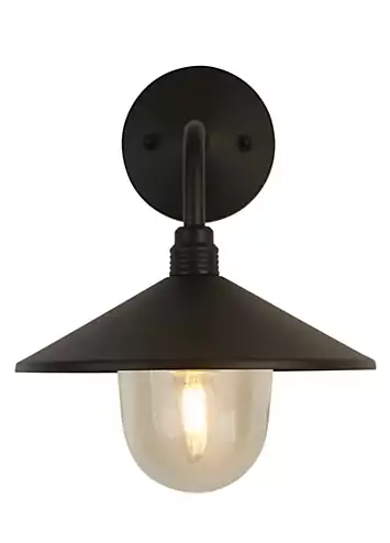 Black Fisherman Outdoor Wall Light with Glass Shade | Kaleidoscope