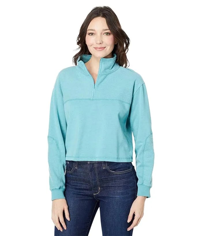 bobi Los Angeles 1/2 Zip Pullover Sweatshirt in Mixed Fleece Women's