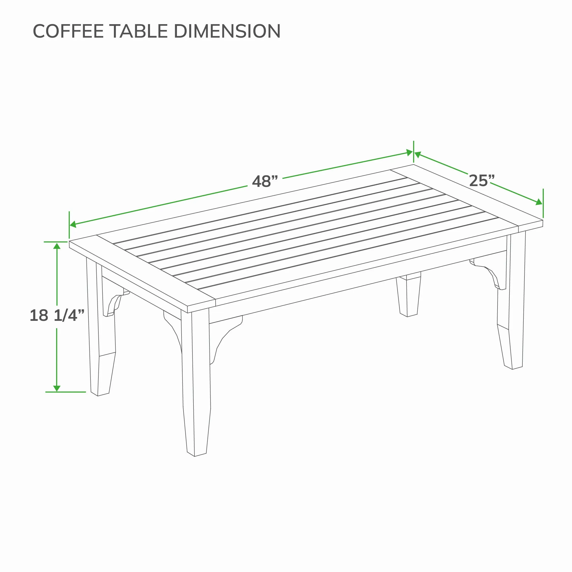 Caterina Weathered Teak Wood Outdoor Coffee Table