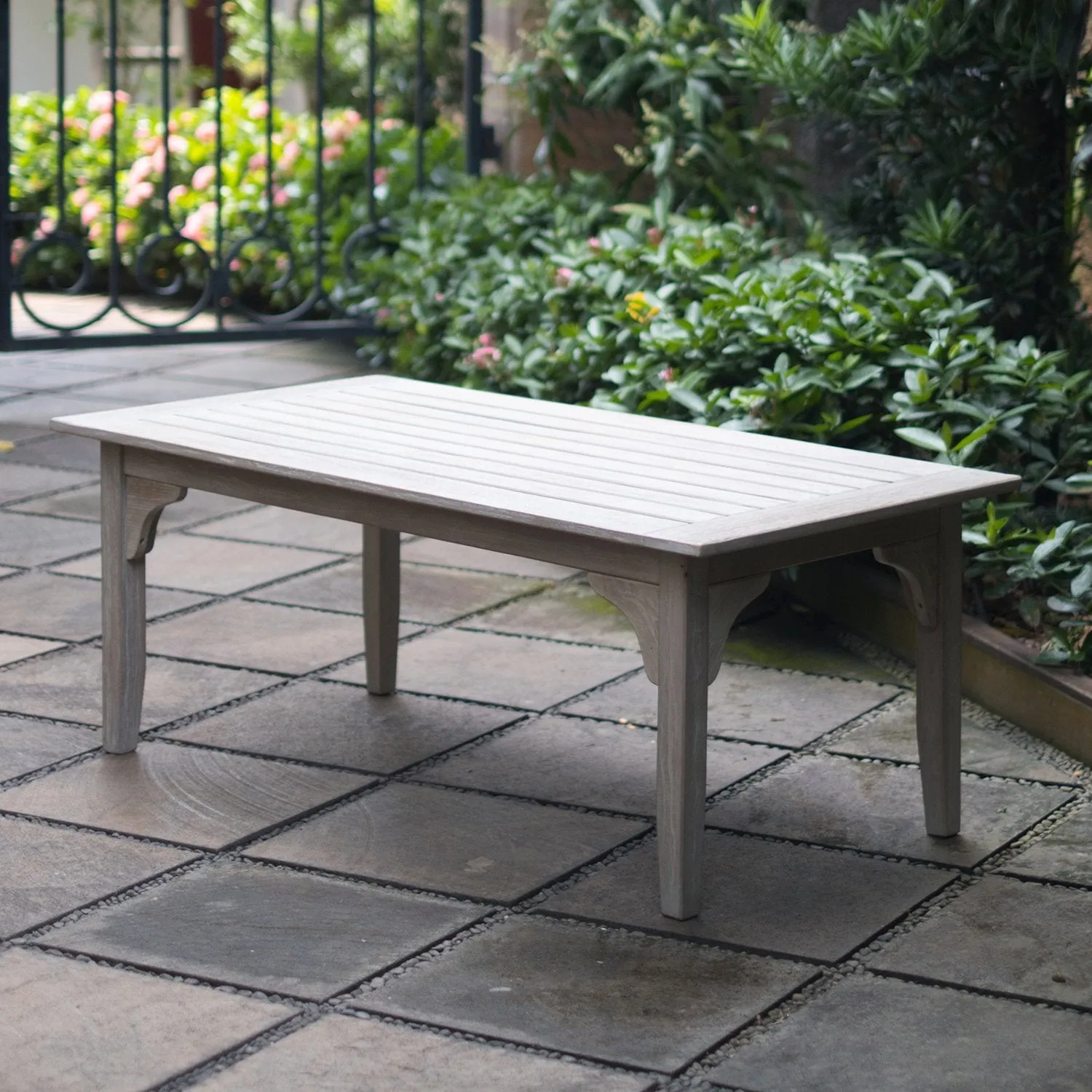 Caterina Weathered Teak Wood Outdoor Coffee Table