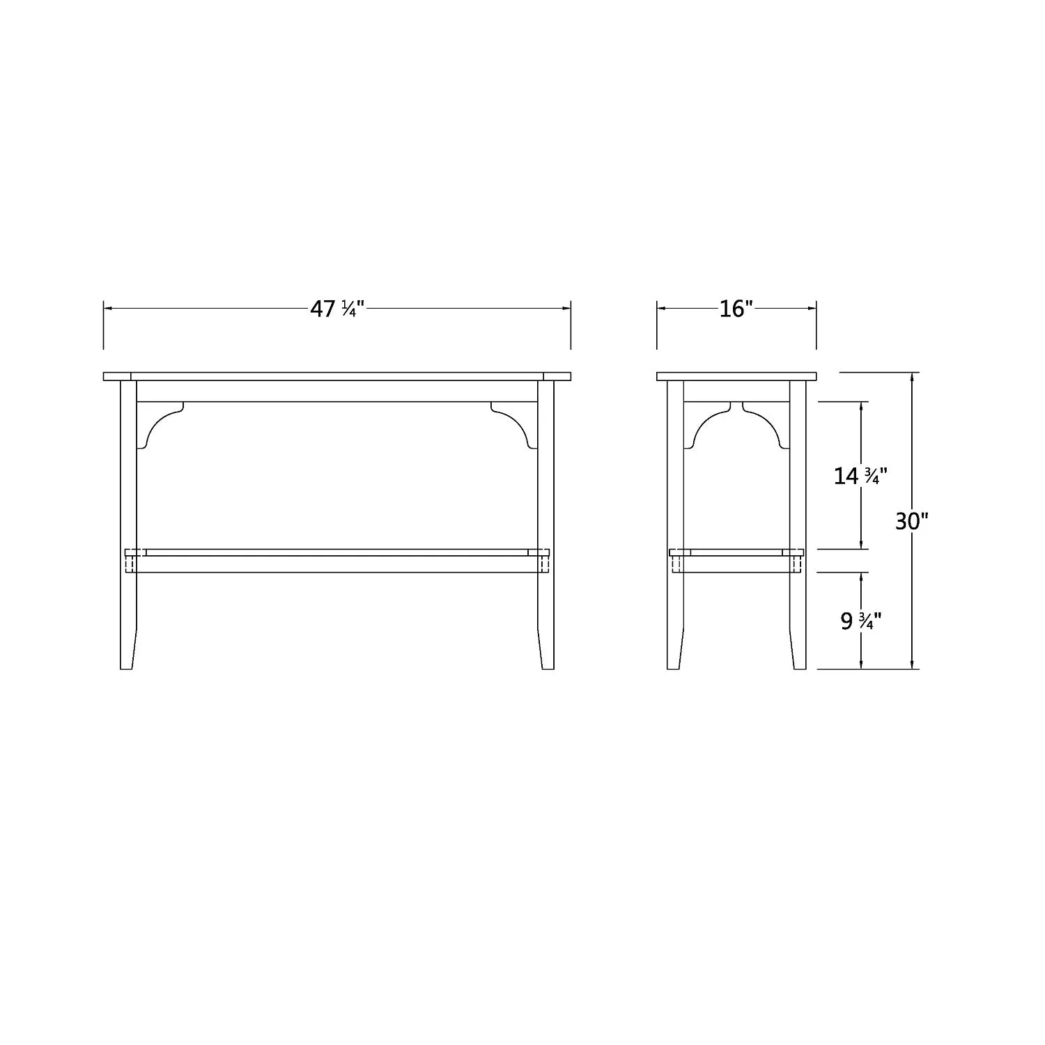 Caterina Weathered Teak Wood Outdoor Console Table