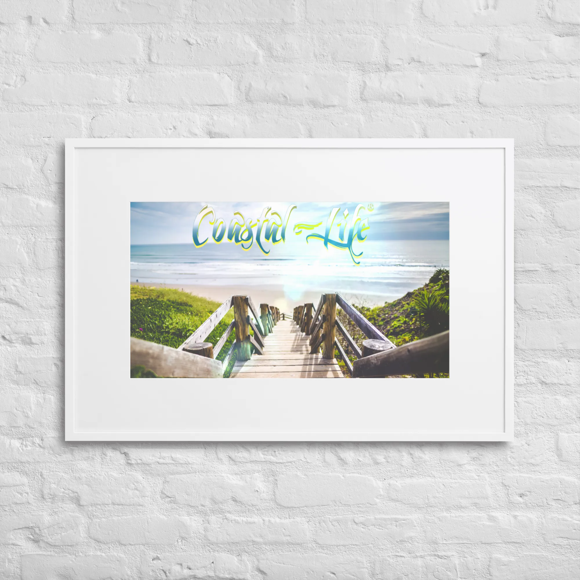 Coastal Life Beach Matte Paper Framed Poster With Mat Board