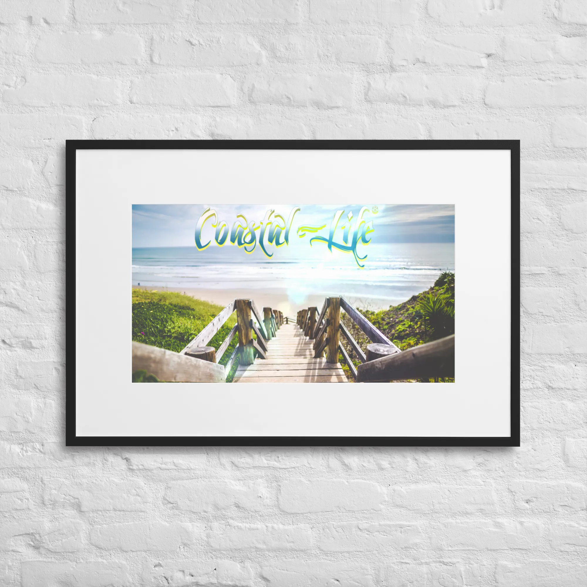 Coastal Life Beach Matte Paper Framed Poster With Mat Board