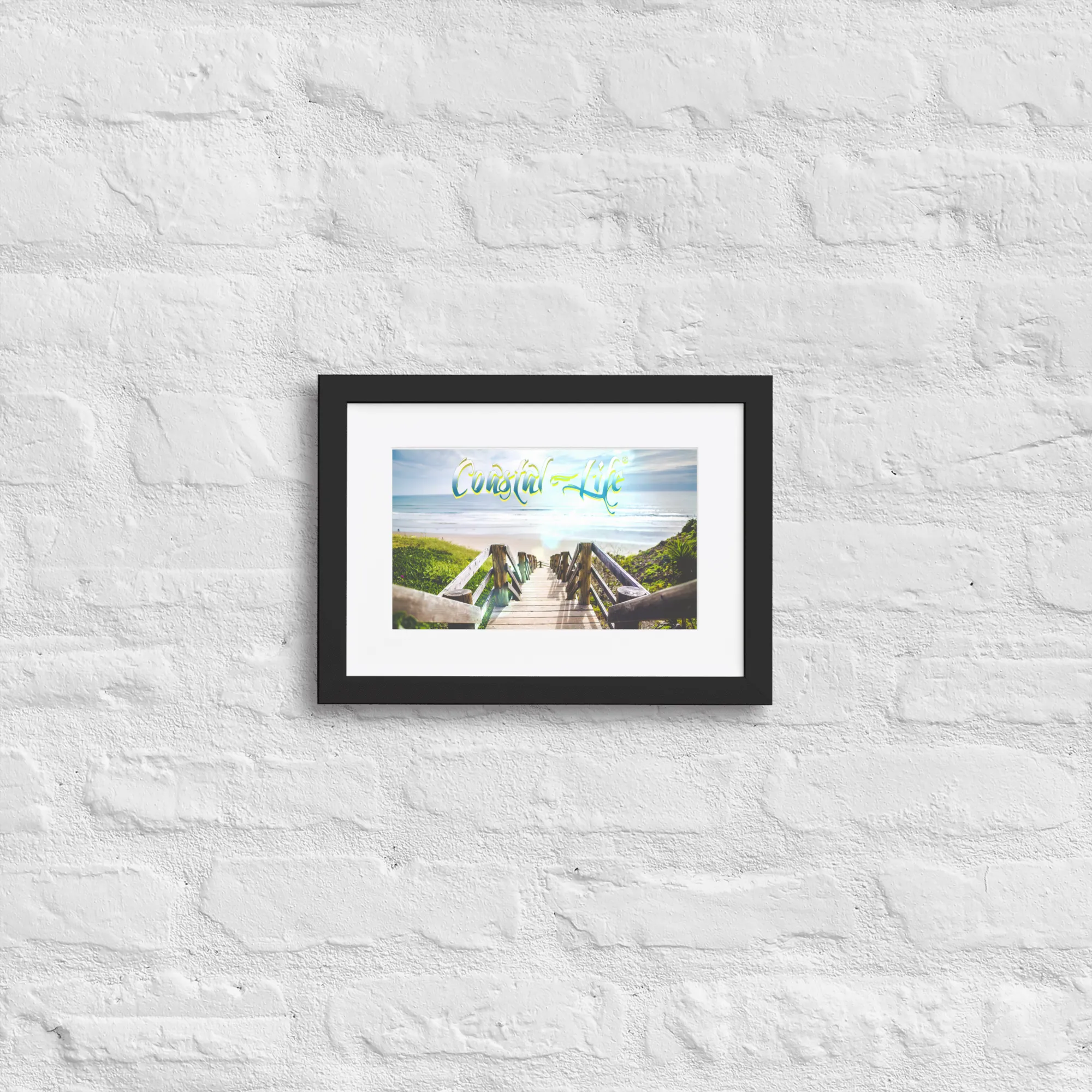 Coastal Life Beach Matte Paper Framed Poster With Mat Board