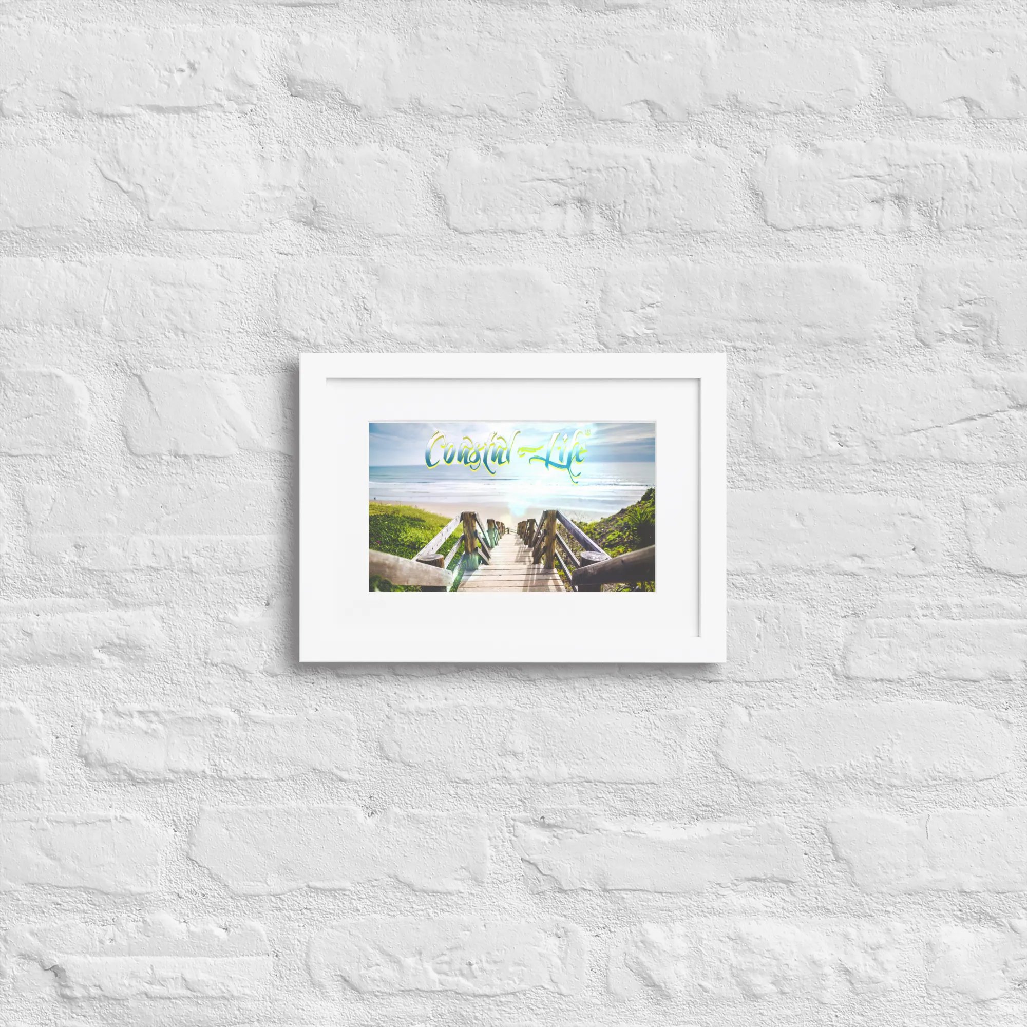 Coastal Life Beach Matte Paper Framed Poster With Mat Board