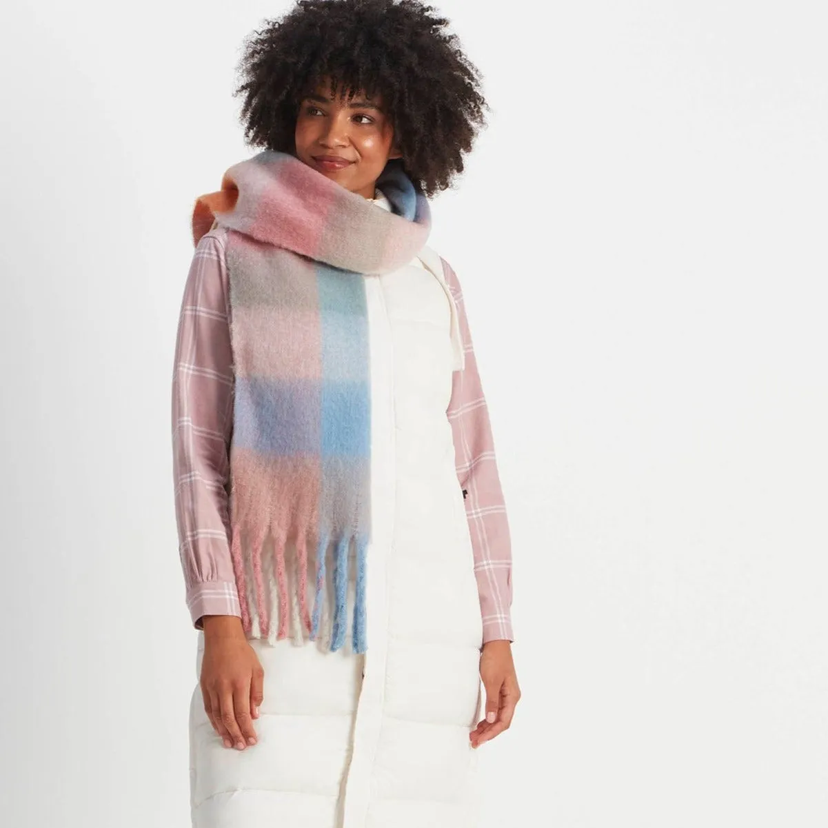 Craiden Box Check Scarf - Light Blue