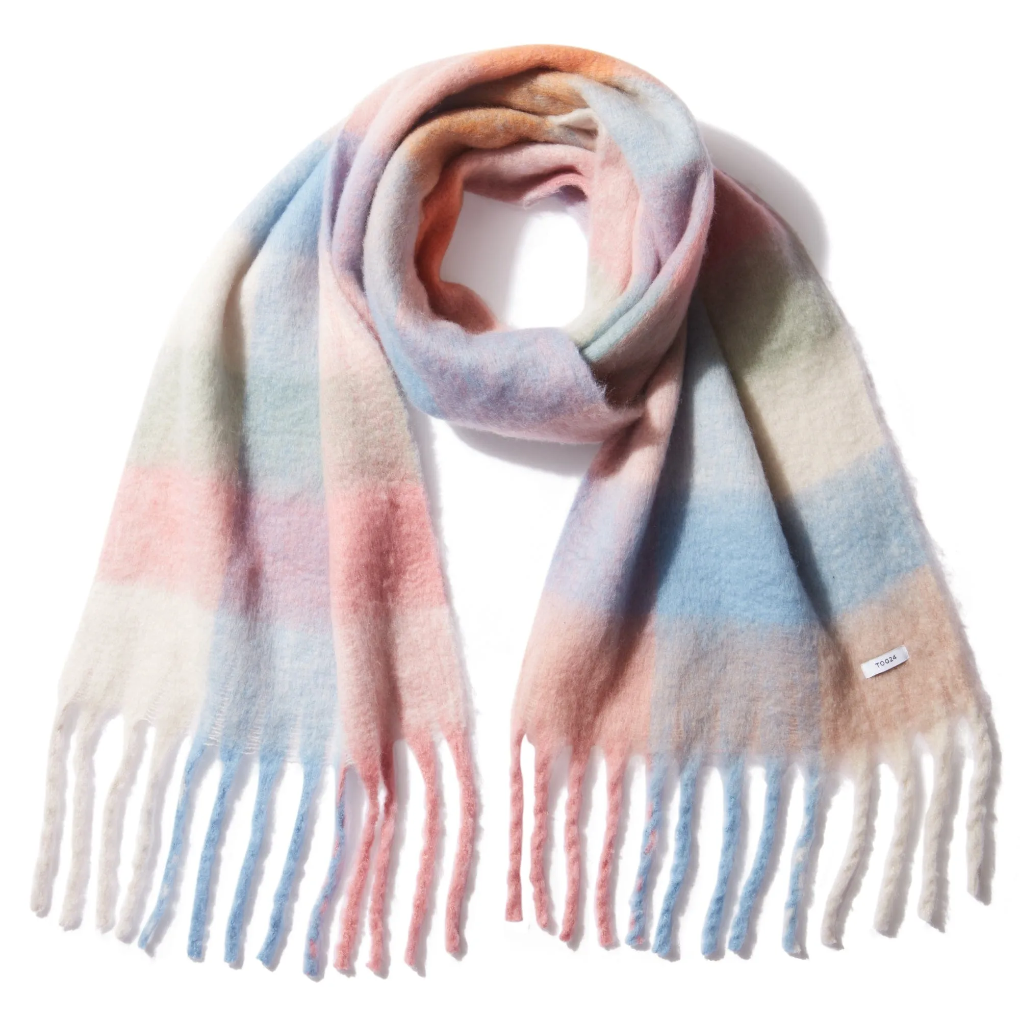 Craiden Box Check Scarf - Light Blue