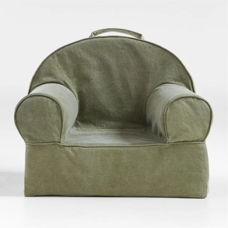 Crate&Barrel Cyprus Green Kids Lounge Nod Chair