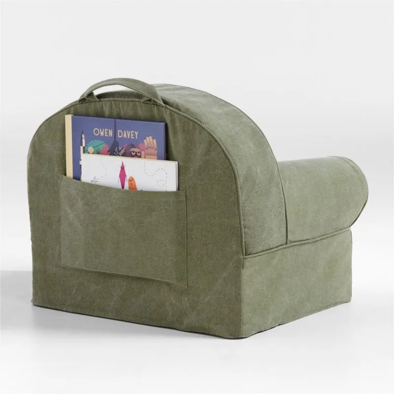 Crate&Barrel Cyprus Green Kids Lounge Nod Chair