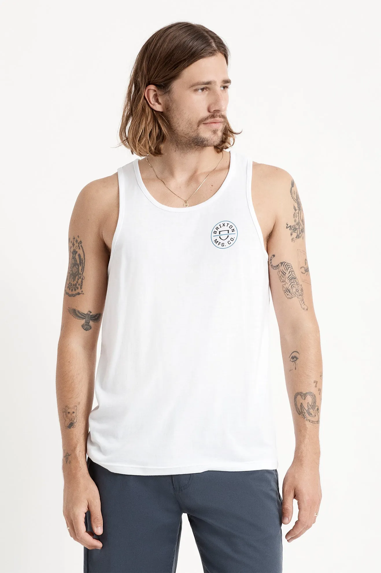 Crest Tank - White/Black/Royal