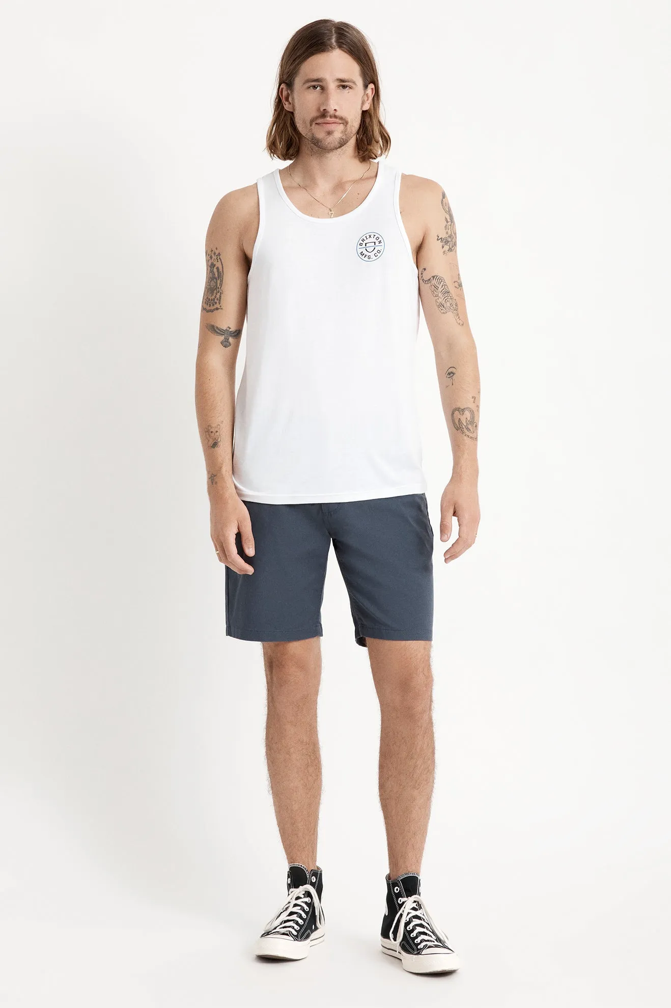 Crest Tank - White/Black/Royal