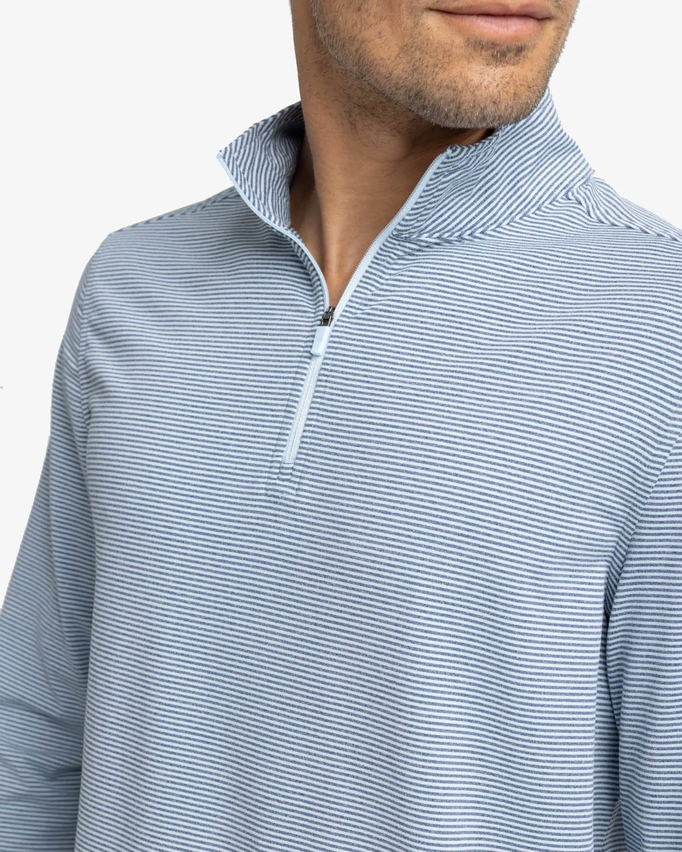 Cruiser Heather Micro-Stripe Performance Quarter Zip Pullover