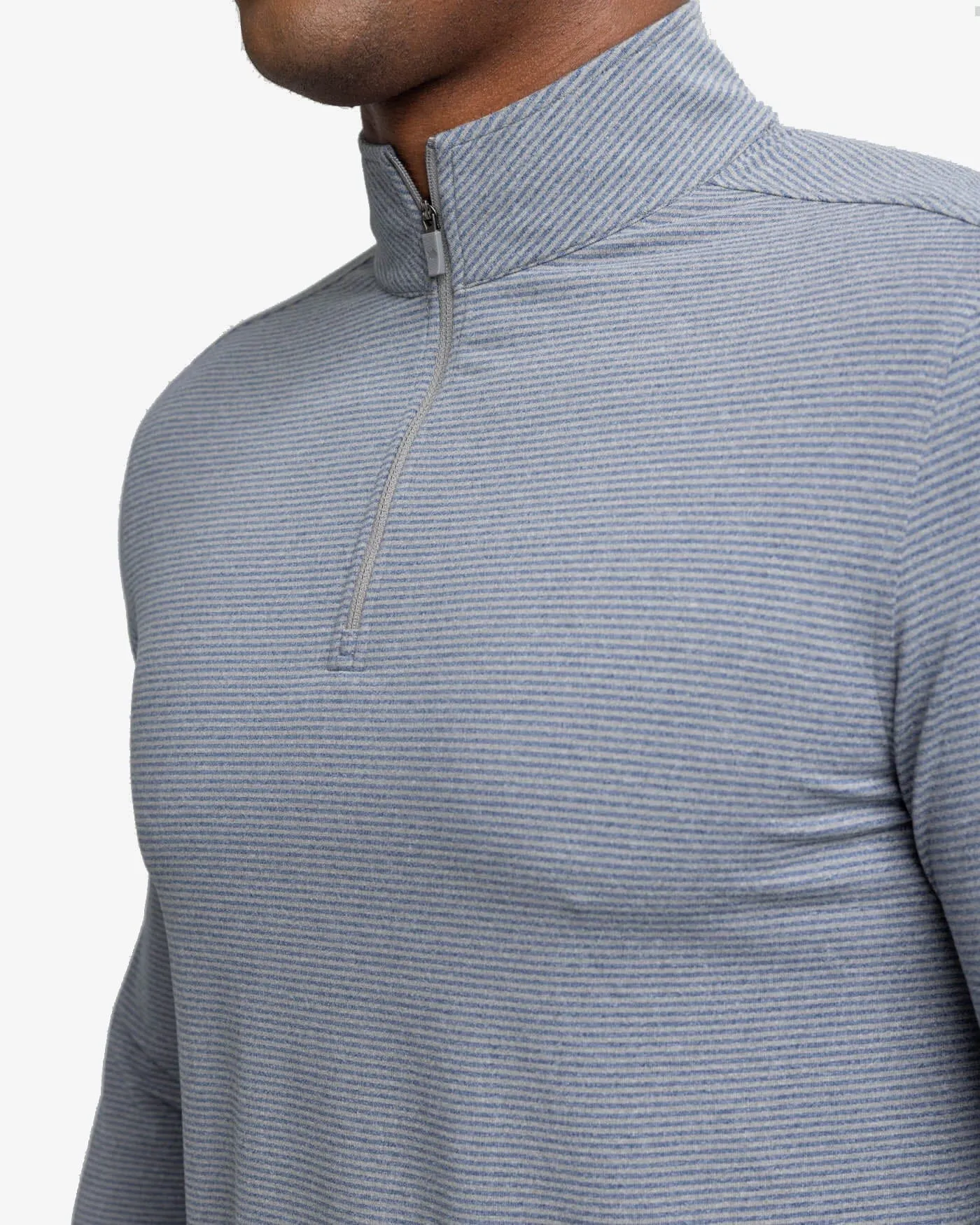 Cruiser Heather Micro-Stripe Performance Quarter Zip Pullover