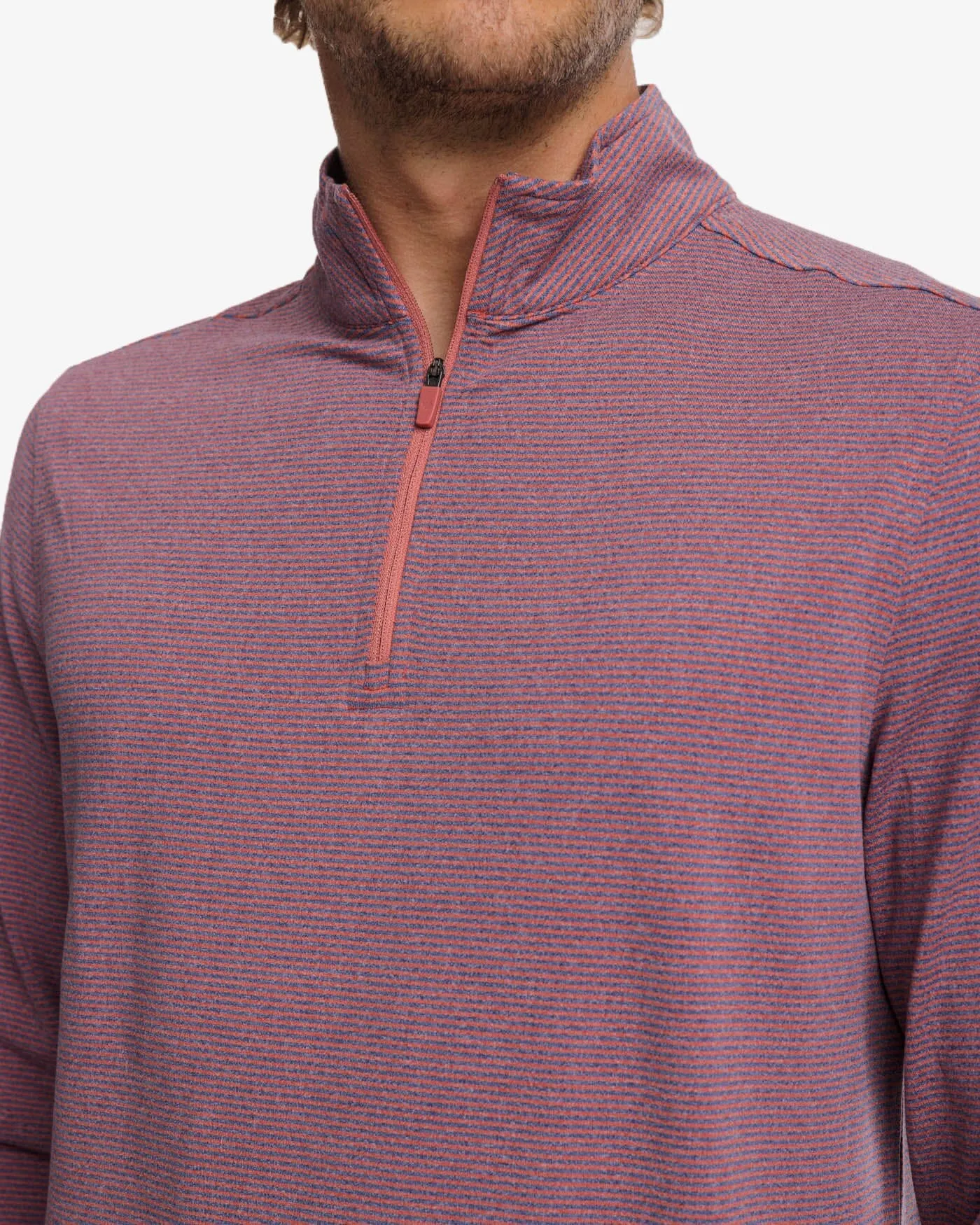 Cruiser Heather Micro-Stripe Performance Quarter Zip Pullover