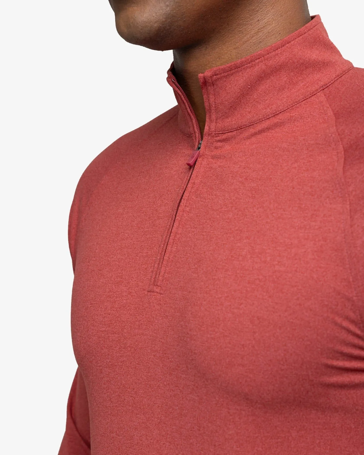 Cruiser Heather Quarter Zip Pullover - Heather Tuscany Red