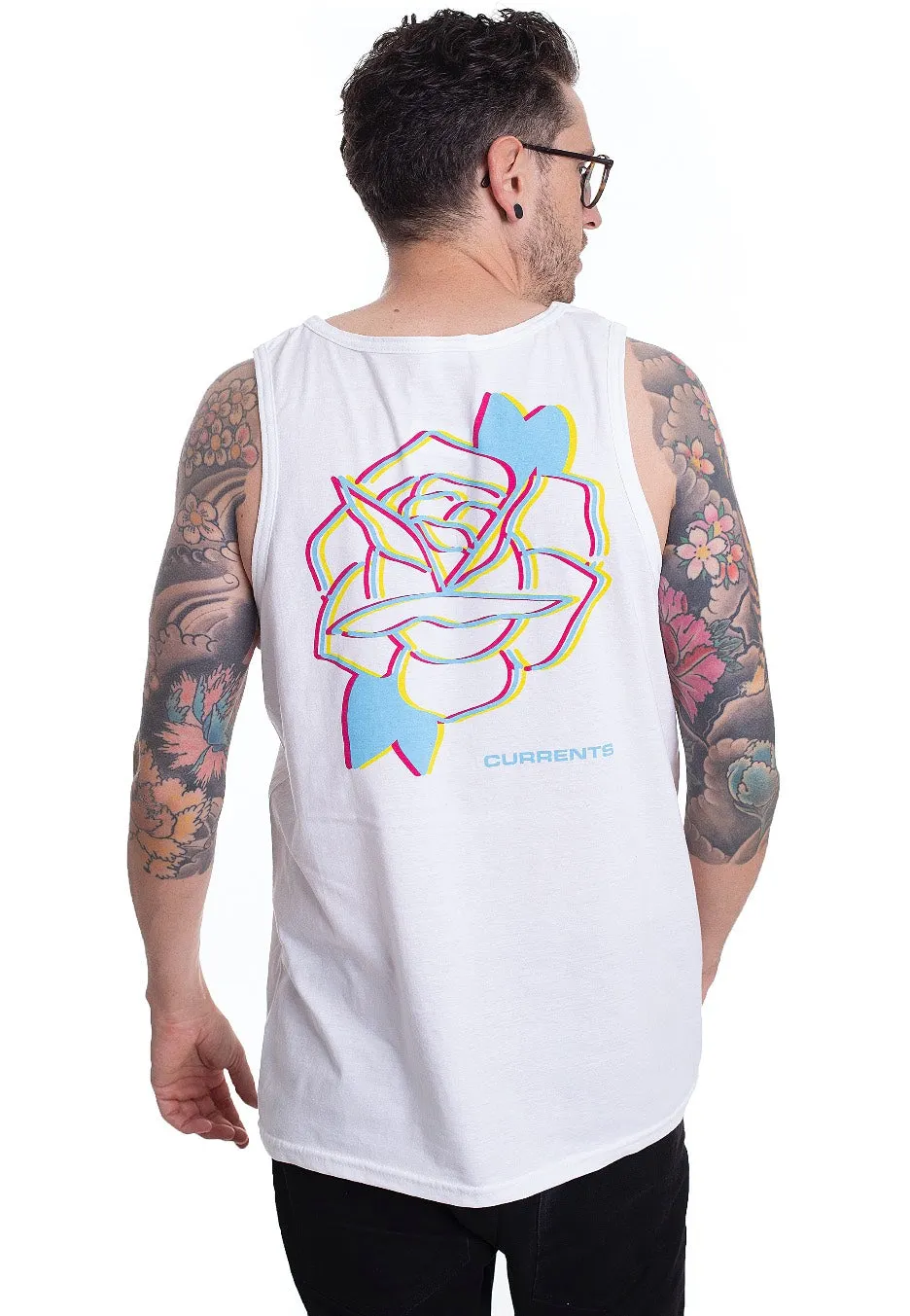 Currents - 3D Flower White - Tank