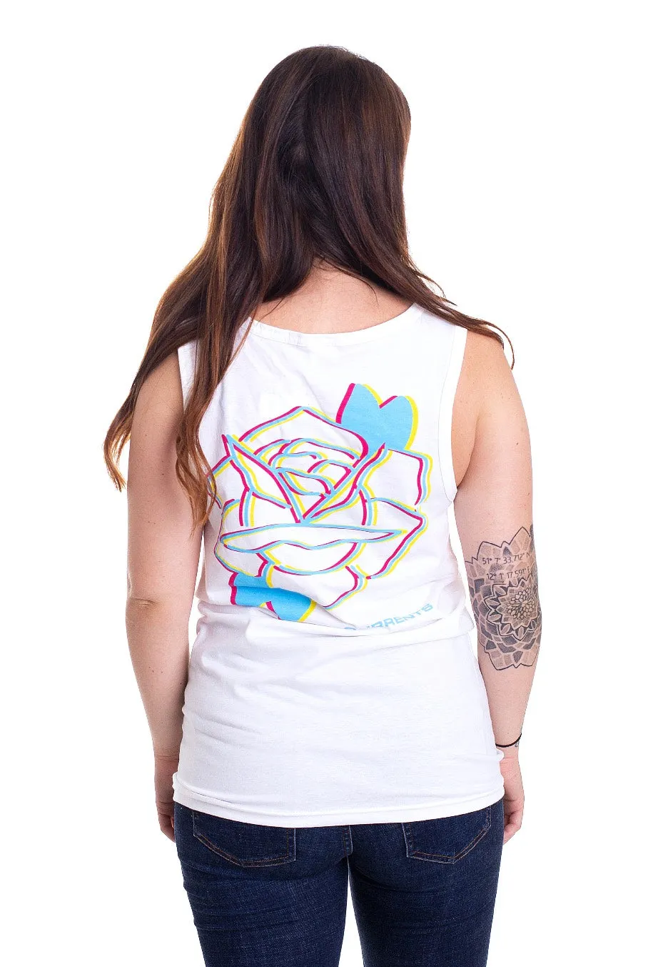 Currents - 3D Flower White - Tank