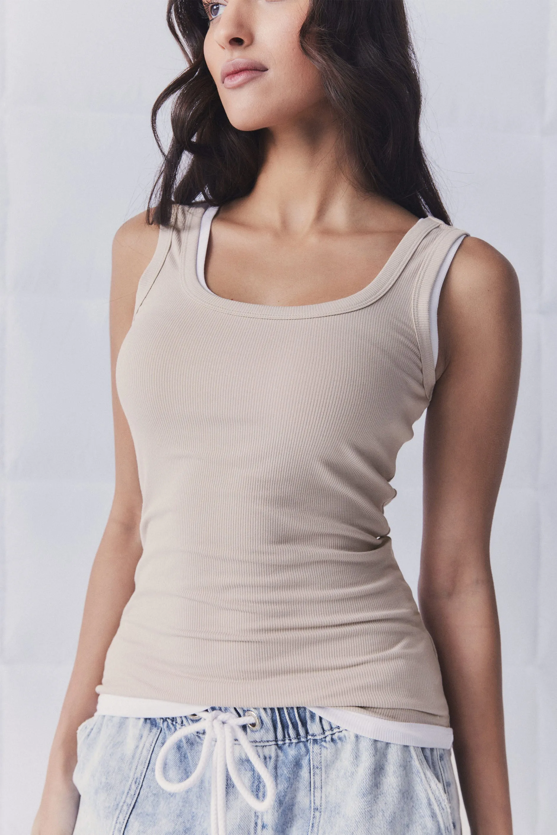 D-Luxe Bamboo Scoop Neck Tank