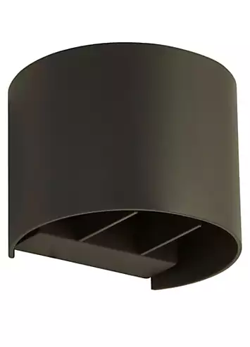 Dark Grey Curved LED Up-Down Outdoor Wall Light | Kaleidoscope