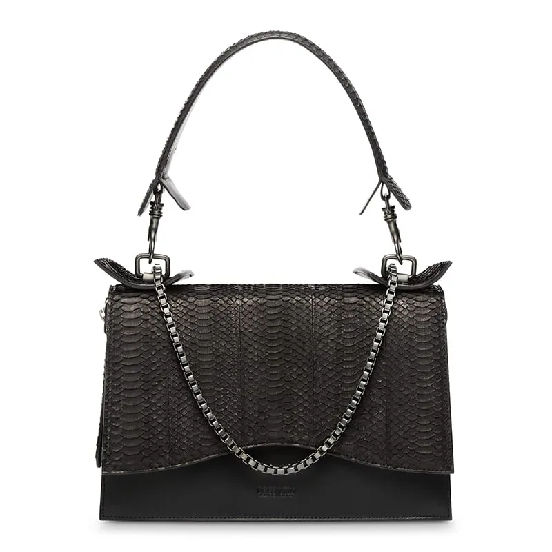 --Diavolino Xl Snake Leather Shoulder Bag-