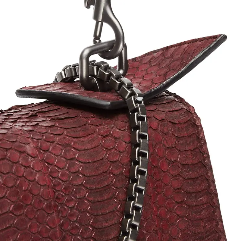 --Diavolino Xl Snake Leather Shoulder Bag-