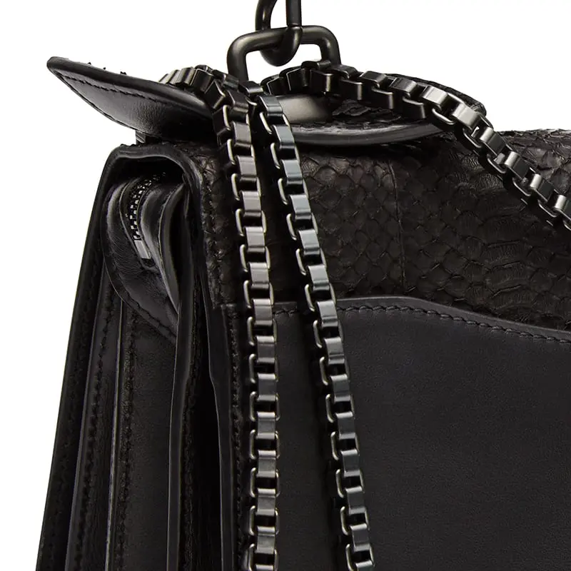 --Diavolino Xl Snake Leather Shoulder Bag-