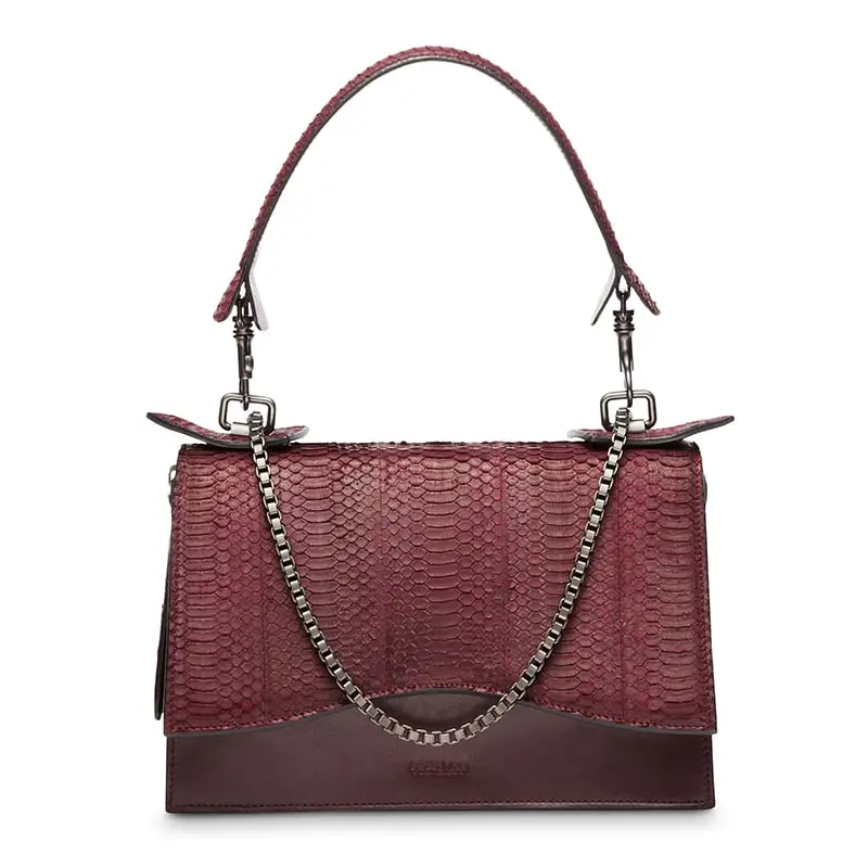 --Diavolino Xl Snake Leather Shoulder Bag-