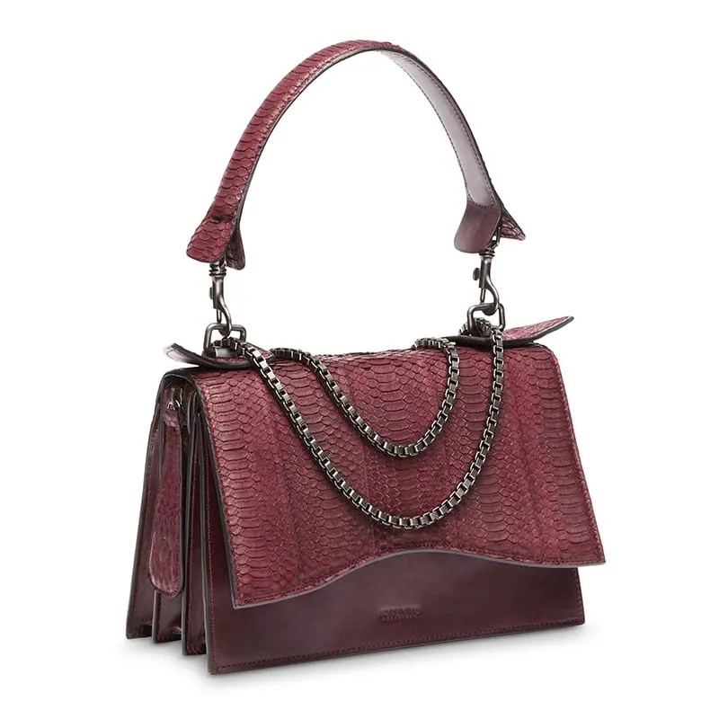 --Diavolino Xl Snake Leather Shoulder Bag-