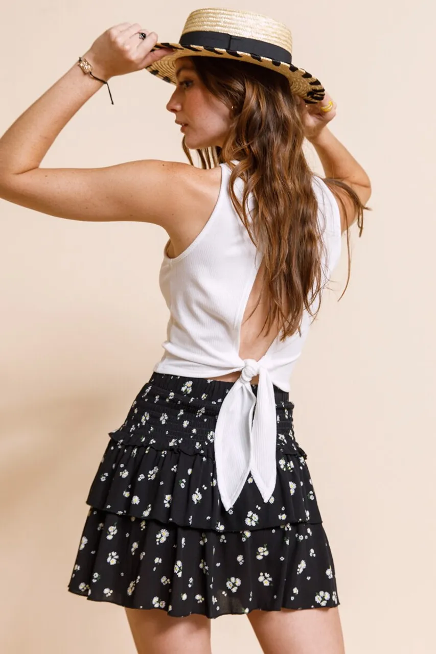 Emma Floral Tiered Mini Skirt