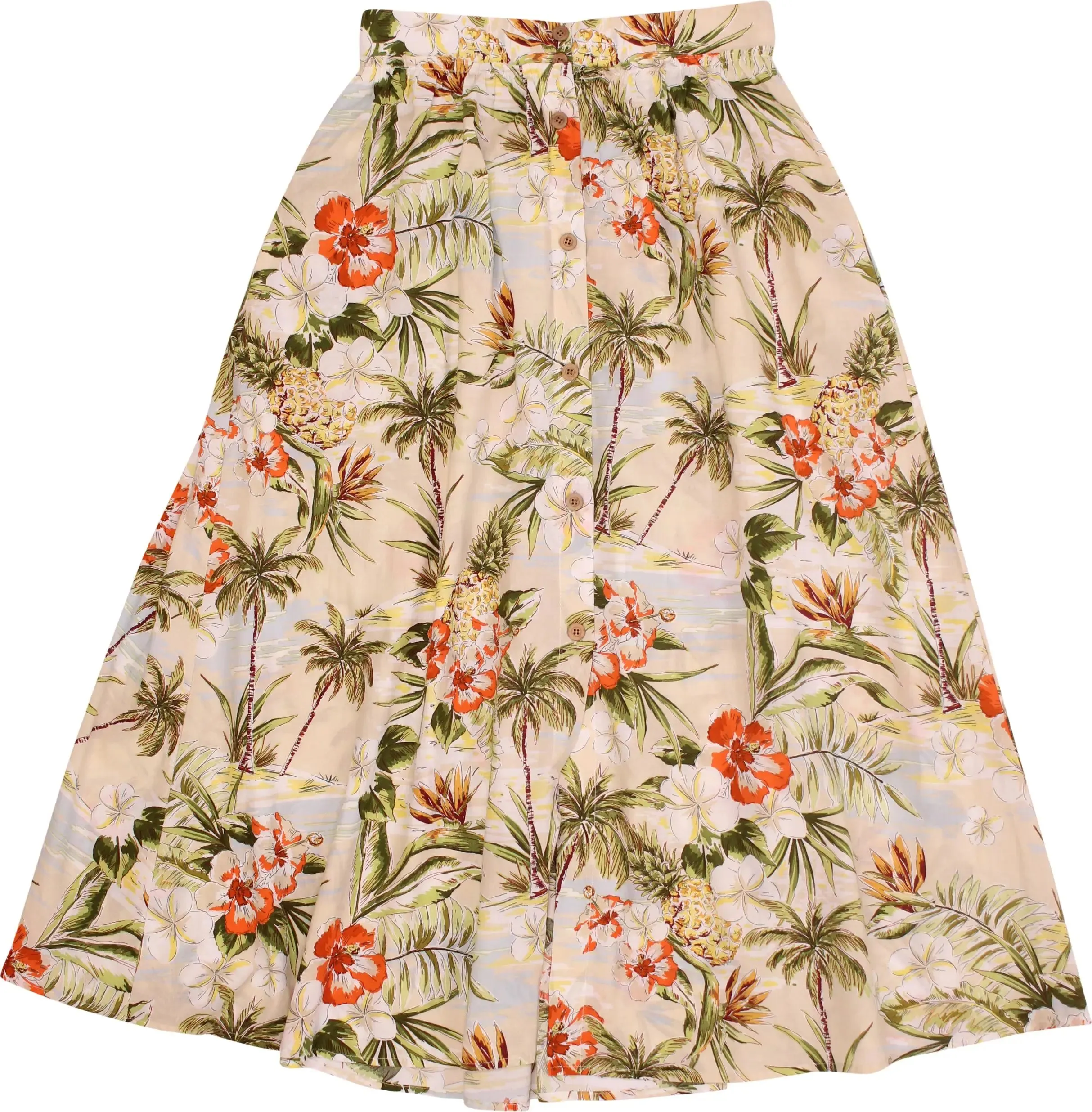 Floral Hawaiian Print Skirt | ThriftTale