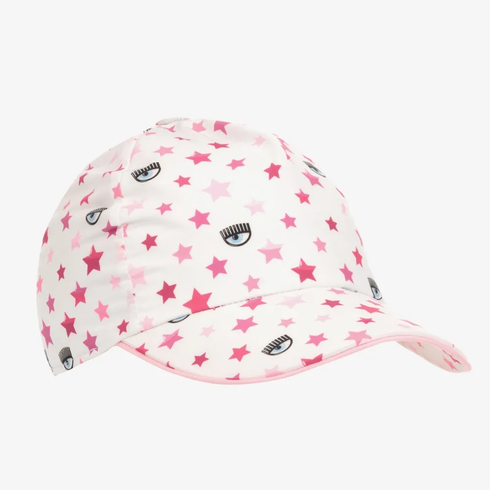 Girls White Eyestar Cap