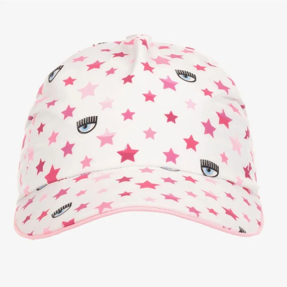 Girls White Eyestar Cap