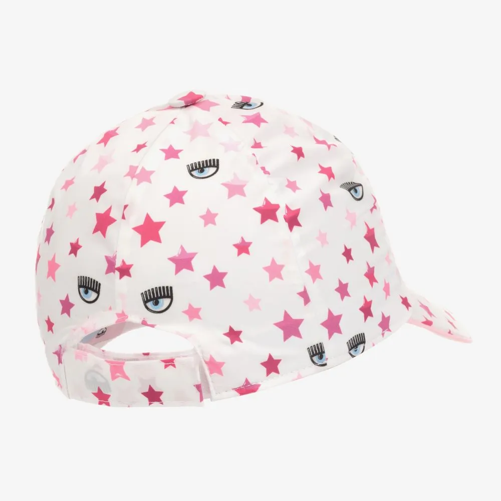 Girls White Eyestar Cap